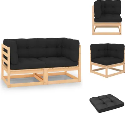 Produktbild von vidaXL Garten-Ecksofas mit Kissen 2 Stk. Massivholz Kiefer -  Gartensofas