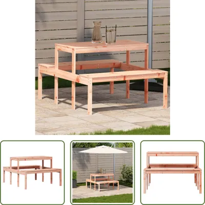 Produktbild von The Living Store Picknicktisch 110x134x75 cm Massivholz Douglasie