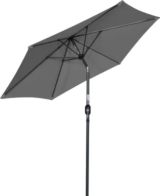 Immagine prodotto di Angel Living 270cm ombrellone inclinabile in acciaio inox e poliestere grigio