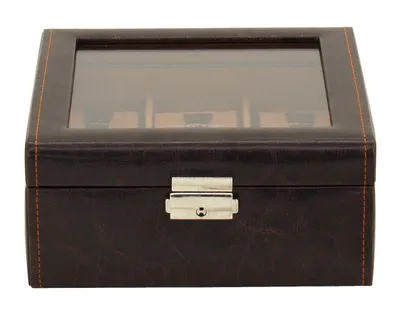 Produktbild von Friedrich Lederwaren Uhrenkasten Bond Feinsynthetik 6Uhren braun, 20085-3