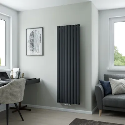 Produktbild von XIMAX ALUMINIUM HEIZKÖRPER NOVUS MIT MITTENANSCHLUSS 1800x345x52,5 mm, 815 Watt, Anthrazit