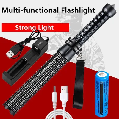 Produktbild von USB-LED-Taschenlampe, 1 Set, 3 Modi, zoombar, wiederaufladbar, für Outdoor und Sicherheit