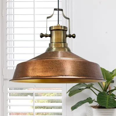 Produktbild von Asletl Hängelampe Industrial aus Metall 41 cm, Küchenlampe Vintage E27, Wohnzimmerlampe Hängend Vintage, Pendelleuchte Esstisch - Kupfer