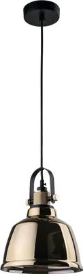 Produktbild von Hängeleuchte E27 Ø 20 cm Gold Schwarz Glas Metall Industrial Küche Hängelampe
