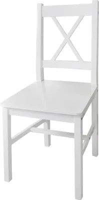 Image de vidaXL Chaises de salle à manger 4 pcs, bois blanc