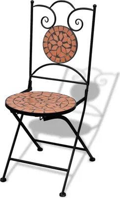 Produktbild von vidaXL Bistrostühle 2 Stk. Klappbar Keramik Terrakotta