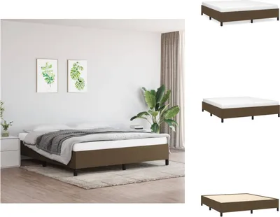 Obrázek produktu pro vidaXL Rám postele tmavě hnědý 180x200 cm látka - Postele a rámy postelí