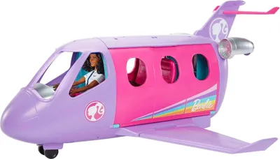 Produktbild von Barbie Flugzeug + Pilot Puppe, bewegliche Räder Reiseaufkleber ab 3 J