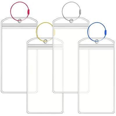 Produktbild von Kofferanhänger Kreuzfahrt 4 Stück PVC transparent mit Metallring 18,5x8,5 cm