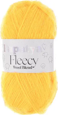 100g Papatya Fleecy Kuschelgarn 20% Wolle veredelt Oeko-Tex Häkelgarn Strickgarn zitronengelb