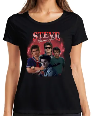 Productafbeelding van Steve Harrington, Stranger Things-fancentrummer, cadeau, babysitter, dames T-shirt, zwart, 3XL