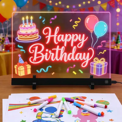 LED-Zeichentafel aus Acryl, 41,9 cm, 4 Lichtmodi, Doodle-Board