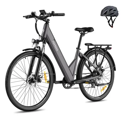 Produktbild von City Elektrofahrrad Rostfreie Aluminiumlegierung 36 V 15 Ah 540 Wh bis zu 90 - 110 km E Bike 27,5 Zoll Wasserdicht IP54 mit 7 Gang und App, Grau