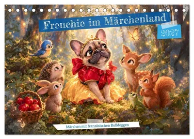 Produktbild von Frenchie im Märchenland - Märchen mit französischen Bulldoggen (Tischkalender 2027 DIN A5 quer), CALVENDO Monatskalender