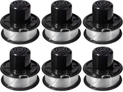 Produktbild von A6226 Fadenspule, kompatibel mit Black & Decker Auftipp Automatik-Rasentrimmer GL250/GL310/GL360/GL360SB mit 11 m Faden, 6er-Packung
