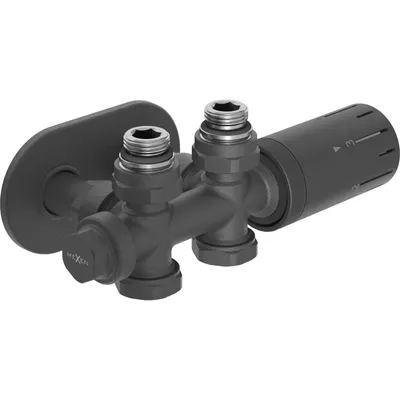 Zdjęcie produktu dla Mexen G05 zestaw termostatyczny kątowy/prosty z maskownicą R, Duplex, DN50, antracyt - W908-958-905-66