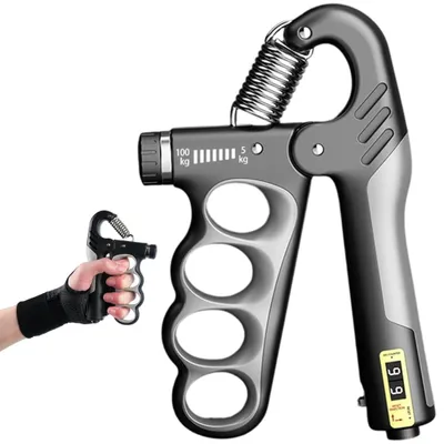 Immagine prodotto di Allenatore per la mano, resistenza regolabile da 5 a 100 kg - Allenatore per l'avambraccio, allenatore per le dita