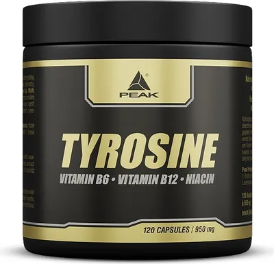 Produktbild von Tyrosin - 120 Kapseln I Aminosäure I Schilddrüsen - Stoffwechsel I Vitamin B Complex I Training I Diät I Verringerung Müdigkeit I Regulierung Hormonsystem I Immunsystem