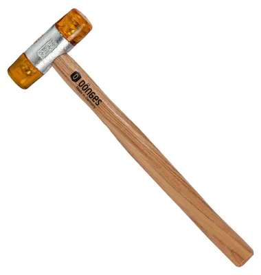 Produktbild von Dönges Kunststoffhammer mit lackiertem Eschenstiel, 27 mm, Gelb (Gummihammer)