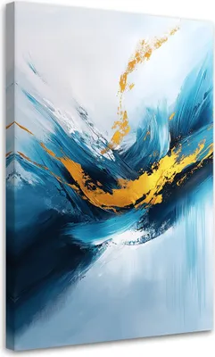 Produktbild von Leinwandbild Marmor Blauer Glamour-Abstraktion 80x120 Feeby Blau bild für die wand bereit zum aufhängen