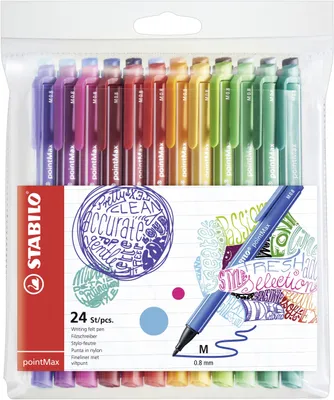 Obrázek produktu pro Plstící pera - STABILO pointMax - balení 24 kusů - 24 různých barev