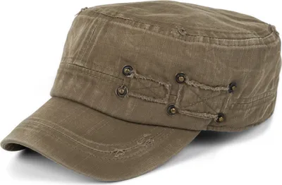 Produktbild von styleBREAKER Uni Military Cap im Destroyed Vintage Look | verstellbares Army Cap aus Baumwolle | Used Look Schirmmütze für Herren und Damen