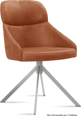 Produktbild von Esszimmerstuhl (2er-Set) Dounia 52x82x63 Edelstahl/Cognac