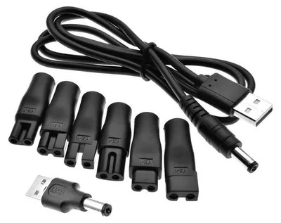 Produktbild von 7 Stück Rasierer Ladegerät Netzkabel USB Adapter Set,Rasierer-Ladekabel-Set,5V Rasierer Ladegerät Netzkabel USB Adapter Set,USB Shaver Charger Cable