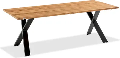 Produktbild von Niehoff Noah Tisch Aluminium X-Gestell Anthrazit/Teak