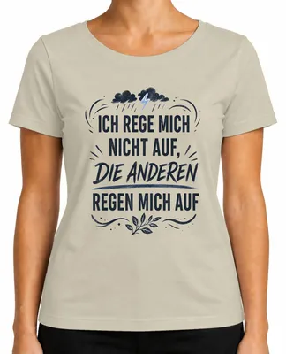 Imagen del producto de Camiseta para mujer con el texto: "No me molesto, son ellos los que me molestan". Estilo sarcástico. Color: natural. Talla: L