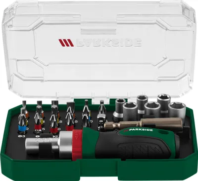 Produktbild von PARKSIDE® Ratschen Bit Set (Bit- und Stecknusssatz 6,3 mm)