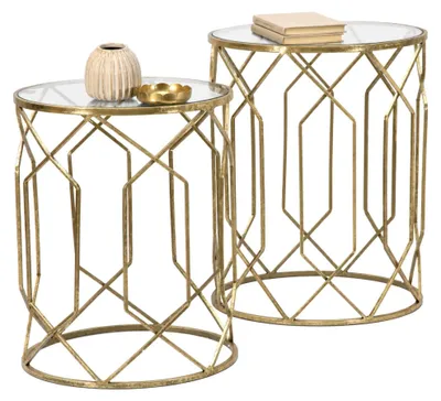 Produktbild von Gamalema – Couchtisch, 42x42x53h cm Gold, 2er-Set