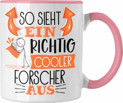 Produktbild von Trendation - Forscher Tasse Geschenk So Sieht Ein RIchtig Cooler Forscher Aus Geschenkidee Lustiger Spruch Geburtstag Becher Kaffeetasse (Rosa)