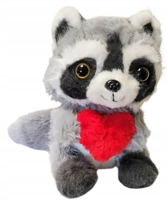 Produktbild von Emaj Waschbär Plüschtier 22cm mit Herz Kuscheltier