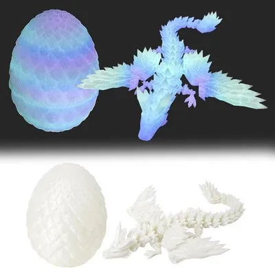 Immagine prodotto di Decorazione colorata a forma di uovo di drago in 3D con drago mobile