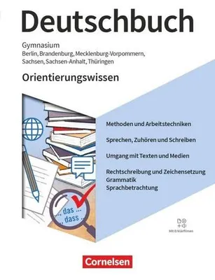 Immagine prodotto di Deutschbuch Gymnasium  5.-10. Schuljahr - Berlin, Brandenburg, Mecklenburg-Vorpommern, Sachsen, Sachsen-Anhalt und Thüringen - Ausgabe 2019 - Orientierungswissen - Schulbuch