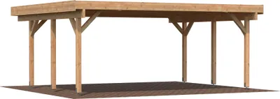 Produktbild von Palmako Carport Karl 20,6 m² Hellbraun tauchimprägniert Holzcarport