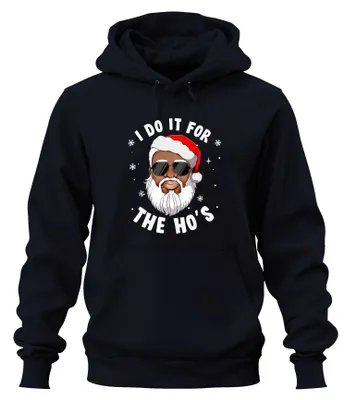 Immagine prodotto di I Do It For The Ho's Father Christmas Gift Funny Unisex Hoodie Felpa con cappuccio, Navy, S