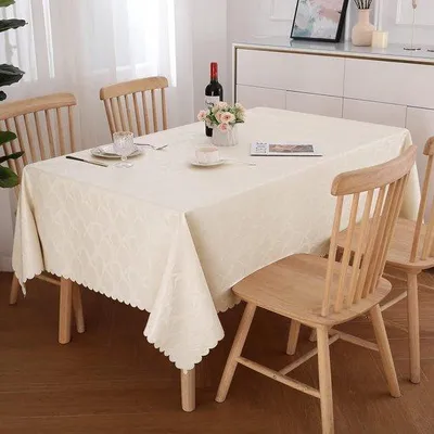 Zdjęcie produktu dla Prostokątny obrus, wodoodporny, 100 x 140 cm, beżowy, łatwy w pielęgnacji