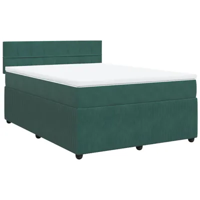Produktbild von Boxspringbett mit Matratze Dunkelgrün 160x200 cm Samt