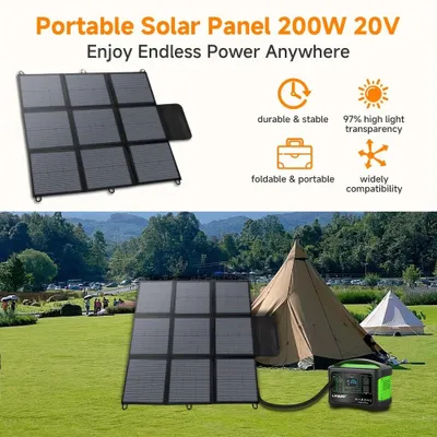 Immagine prodotto di Caricabatterie solare - Caricabatterie solare portatile - Pieghevole - Pannelli solari - Compatto - Leggero