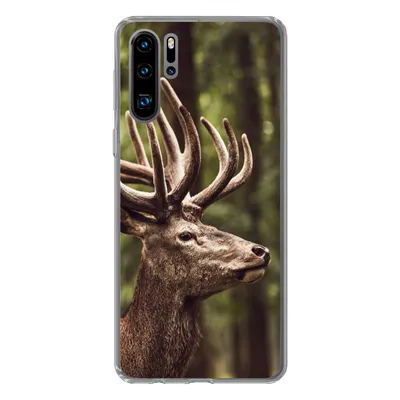 Produktbild von MuchoWow® Handyhülle Schutzhülle Hülle für Huawei P30 Pro Hirsch - Natur - Geweih - Wald - Tiere Silikon Softcase Handy Hülle - Schutzdeckel