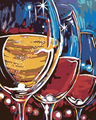 Produktbild von Zuty - Malen nach Zahlen - DREI GLÄSER WEIN, 40x50 cm, mit Keilrahmen (bereits gespannt)