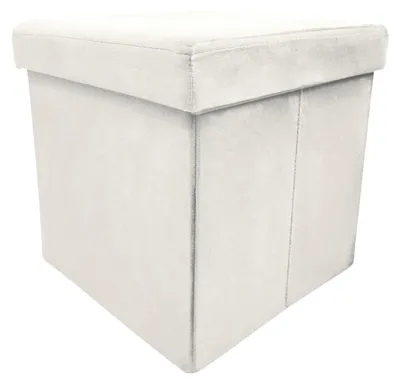 Zdjęcie produktu dla Pufa ze schowkiem siedzisko tapicerowana otwierana elegancka Perfect ecru