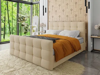 Obrázek produktu pro Americká manželská postel 180x200 TORNIO - béžová  + topper