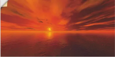 Produktbild von ARTland Wandbild, selbstklebend Sonnenuntergang am Meer Größe: 150x75 cm