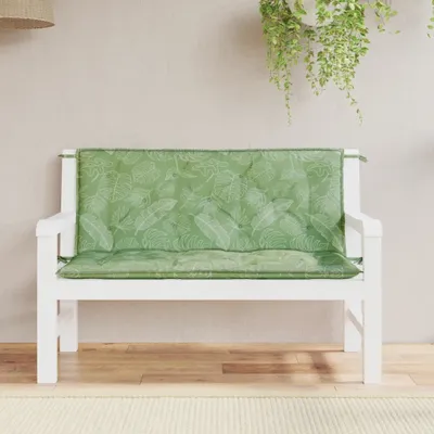 Produktbild von Gartenbank-Auflagen 2-tlg. Blattmuster 120x50x7 cm Stoff , Klassische Sofas Design 2024
