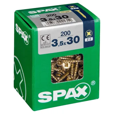 Immagine prodotto di Set di 200 viti in acciaio a testa svasata pozidriv SPAX, Diam.3,5 mm x L.30 mm