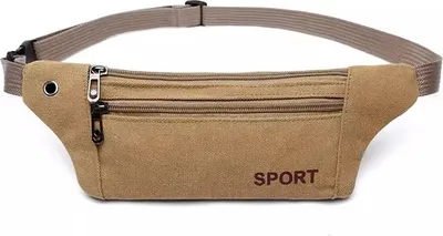 Produktbild von INF Canvas Bauchtasche mit Tasche - Outdoor Sport Gürteltasche Khaki