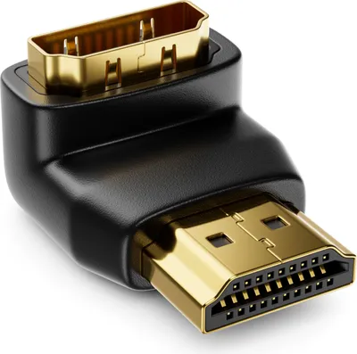 Produktbild von deleyCON HDMI Winkel Adapter - 270° Grad gewinkelt - HDMI Stecker zu HDMI Buchse - vergoldete Kontakte - 3D 1080p Full HD